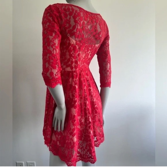 FREE PEOPLE| FLORAL MESH LACE DRESS - Picture 3 of 15